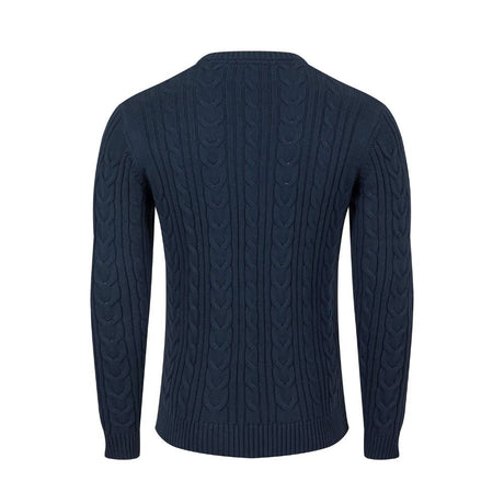 Weird Fish Griffen Cable Knit Jumper - Navy - Old Railway Line Garden Centre