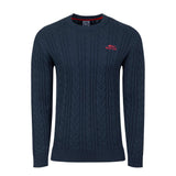 Weird Fish Griffen Cable Knit Jumper - Navy
