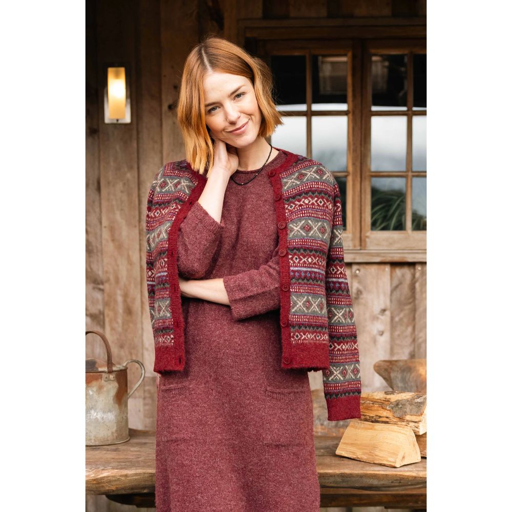 Weird Fish Hollan Fair Isle Cardigan - Rhubarb