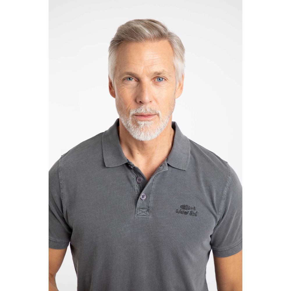 Weird Fish Indy Slub Men's Polo Shirt - Coal
