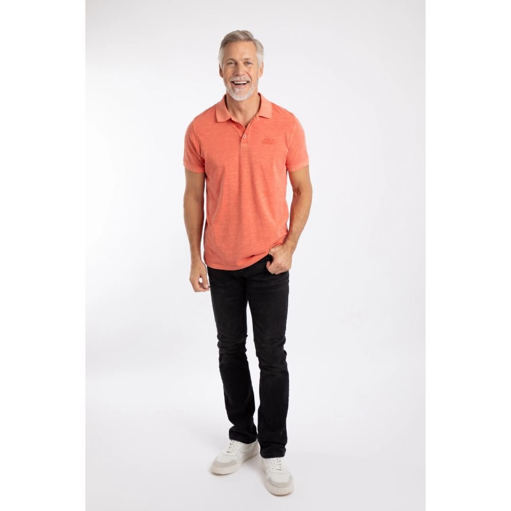 Weird Fish Indy Slub Men's Polo Shirt - Dark Coral - Old Railway Line Garden Centre