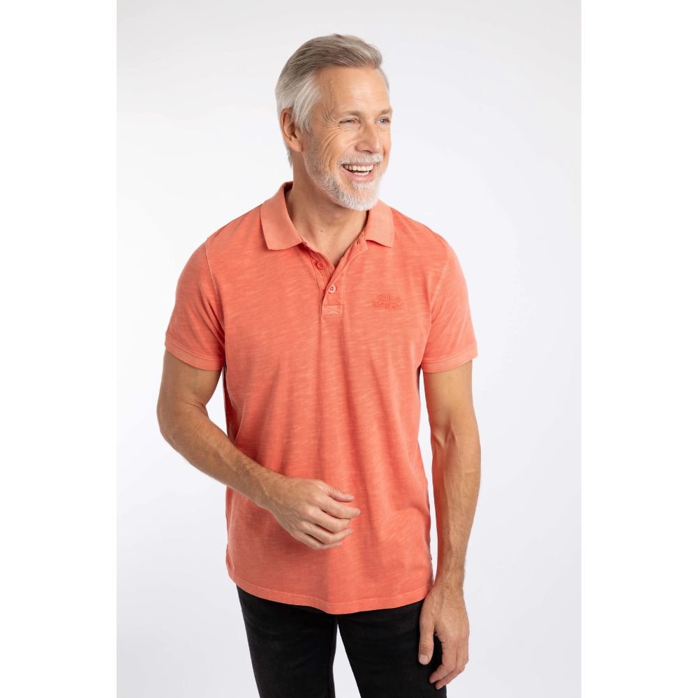 Weird Fish Indy Slub Men's Polo Shirt - Dark Coral - Old Railway Line Garden Centre
