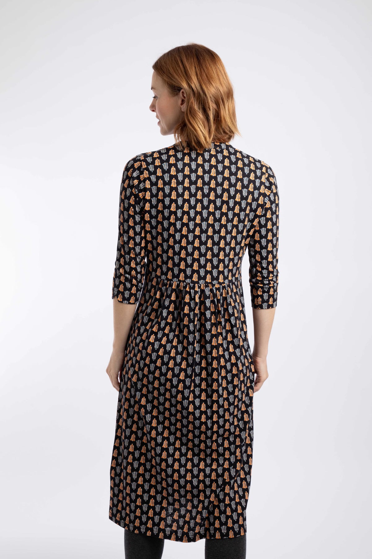 Weird Fish Isolde Printed Jersey Midi Dress - Yellow Iris