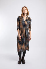Weird Fish Isolde Printed Jersey Midi Dress - Yellow Iris