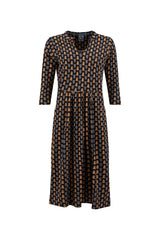 Weird Fish Isolde Printed Jersey Midi Dress - Yellow Iris