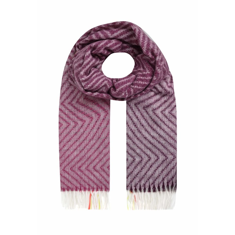 Weird Fish Jadida Brushed Zig-Zag Scarf - Beet Purple