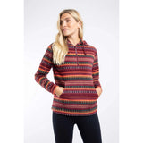 Weird Fish Lana 1/4 Zip Microfleece Hoodie - Antique Cherry