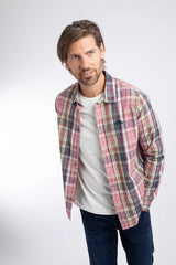 Weird Fish Lando Long Sleeve Check Shirt - Crushed Berry