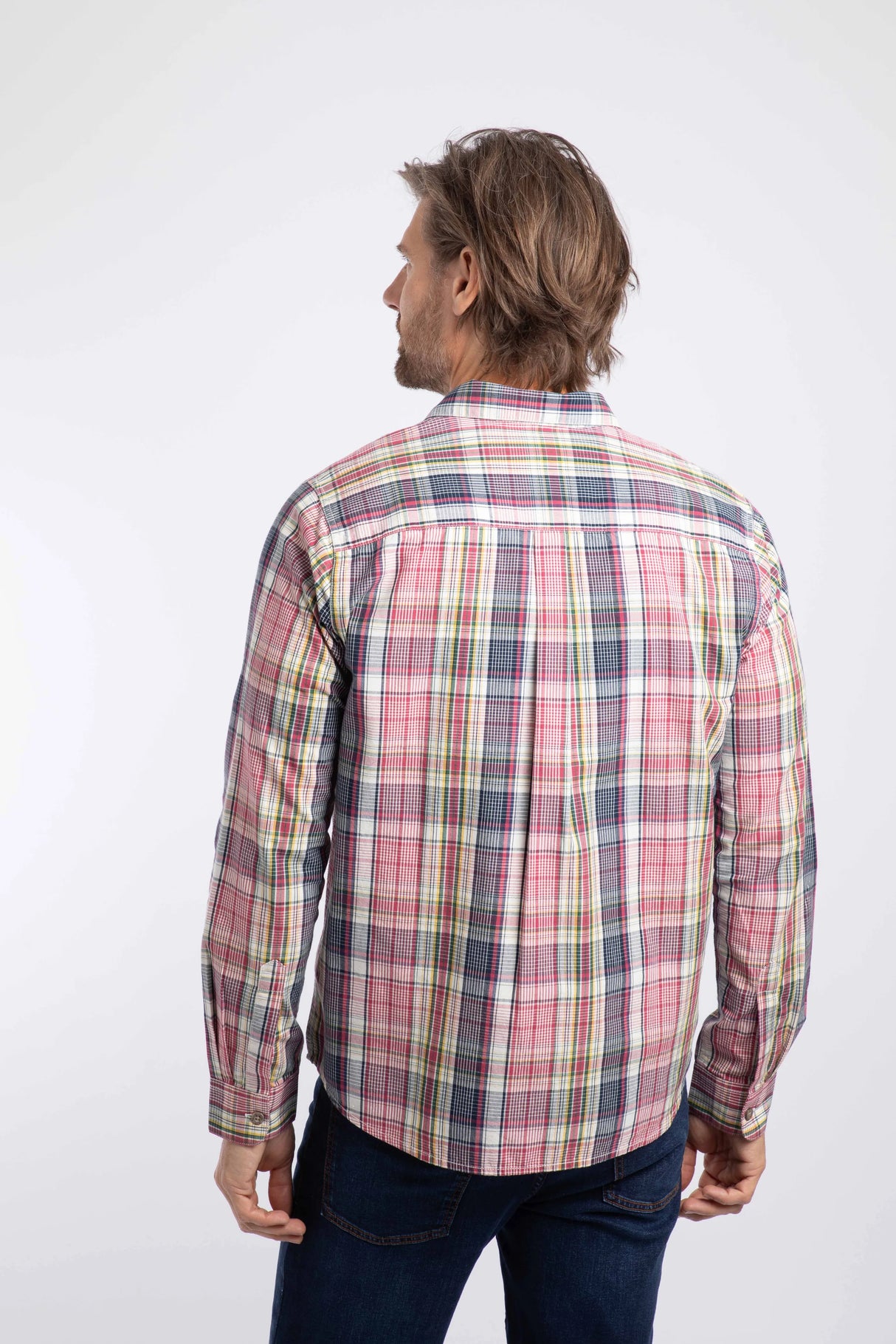 Weird Fish Lando Long Sleeve Check Shirt - Crushed Berry