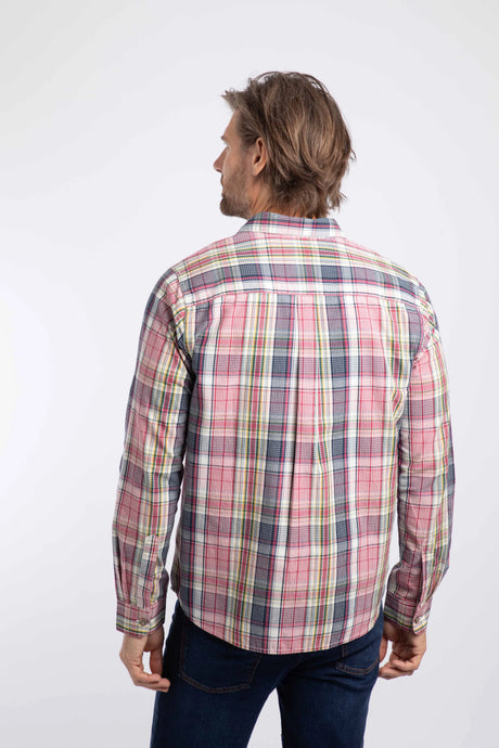 Weird Fish Lando Long Sleeve Check Shirt - Crushed Berry