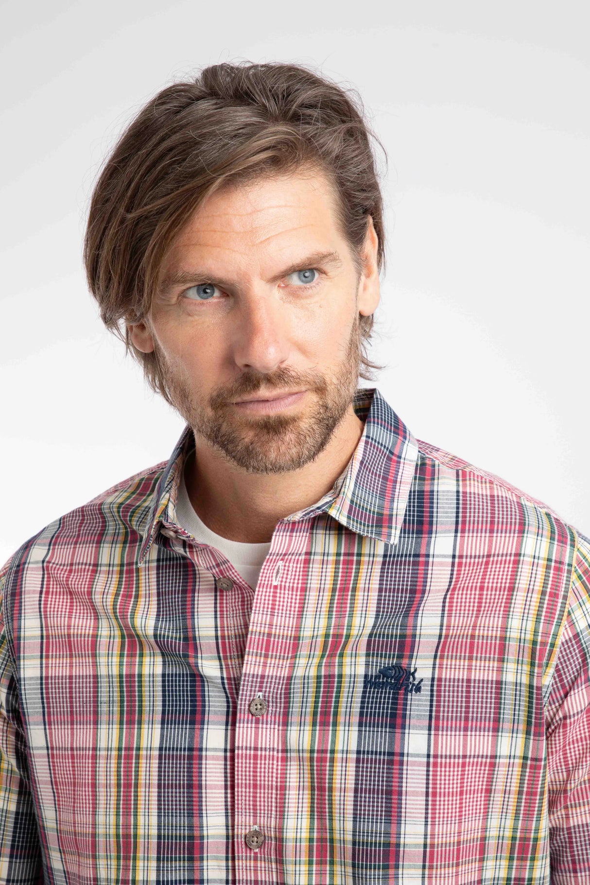 Weird Fish Lando Long Sleeve Check Shirt - Crushed Berry