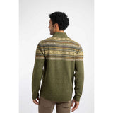 Weird Fish Larner 1/4 Zip Fair Isle Jumper - Winter Green
