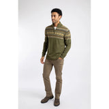 Weird Fish Larner 1/4 Zip Fair Isle Jumper - Winter Green