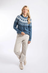 Weird Fish Lowell Fair Isle Jumper - Ash Blue