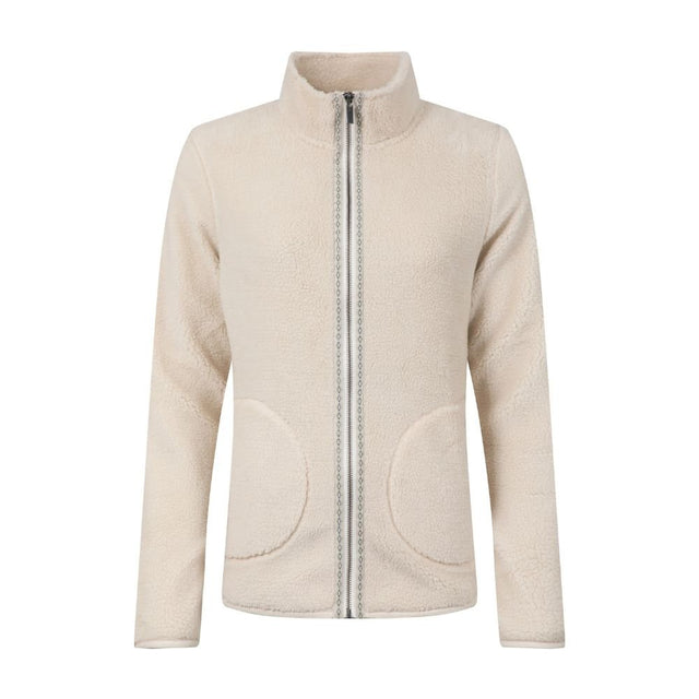 Weird Fish Lucille Lightweight Full Zip Borg Fleece - Ecru - Old Railway Line Garden Centre