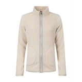 Weird Fish Lucille Lightweight Full Zip Borg Fleece - Ecru