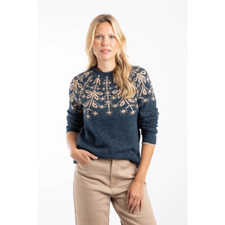 Weird Fish Miska Fair Isle Jumper - Navy