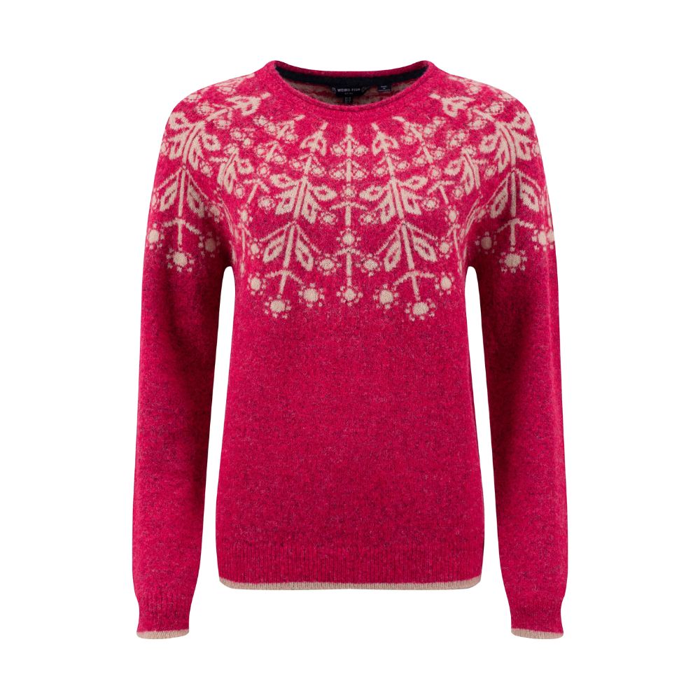 Weird Fish Miska Fair Isle Jumper - Foxglove Pink