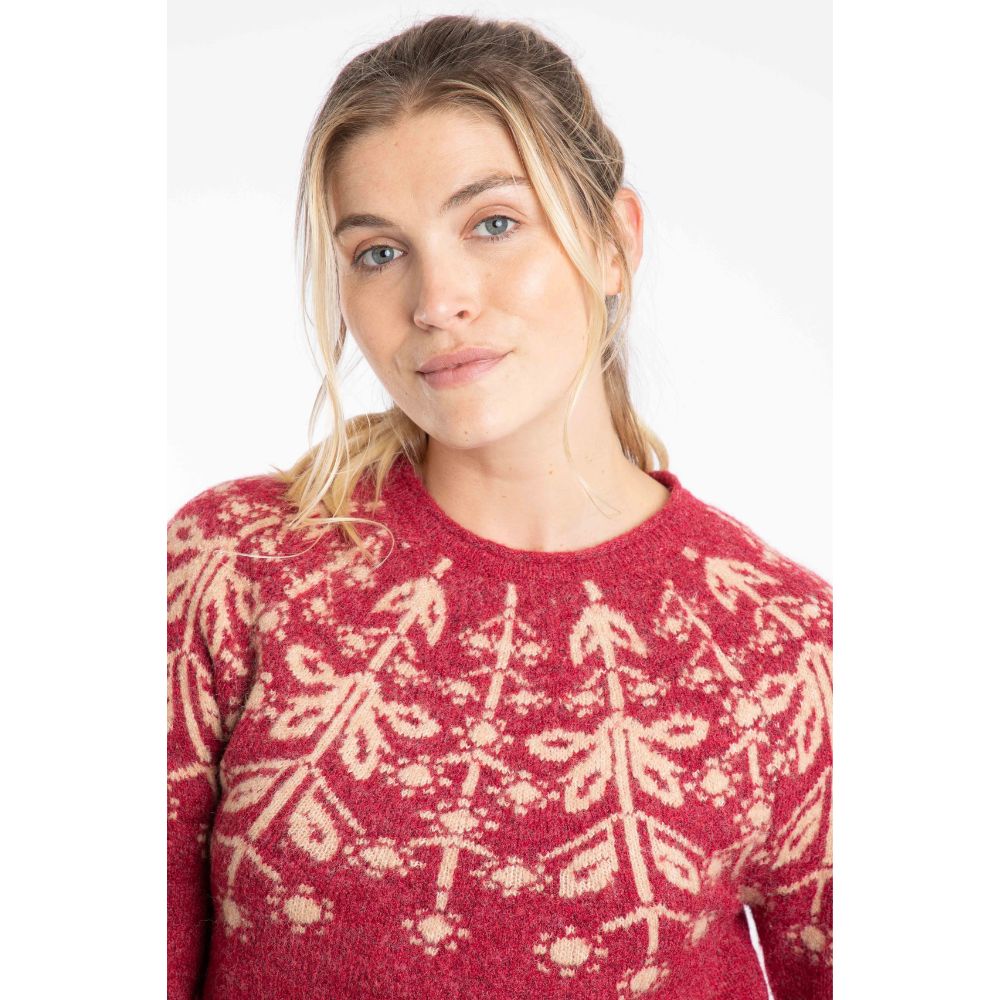 Weird Fish Miska Fair Isle Jumper - Rhubarb
