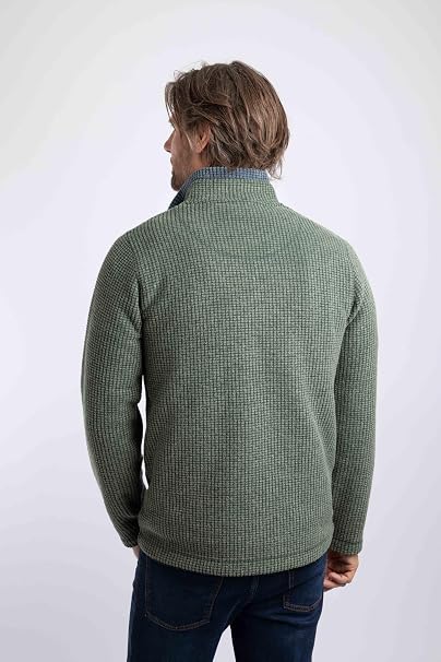 Weird Fish Newark 1/4 Zip Grid Fleece - Beetle Green
