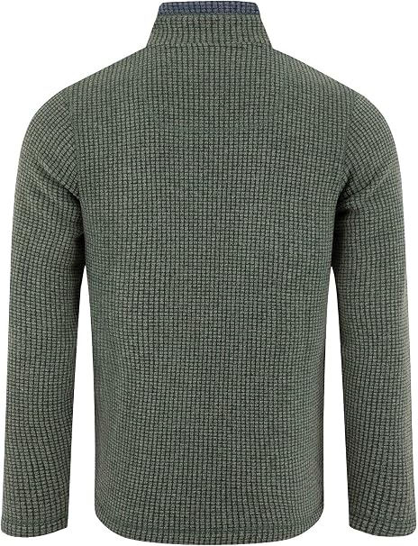 Weird Fish Newark 1/4 Zip Grid Fleece - Beetle Green