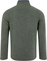 Weird Fish Newark 1/4 Zip Grid Fleece - Beetle Green