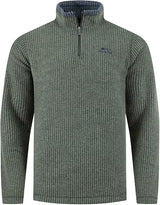 Weird Fish Newark 1/4 Zip Grid Fleece - Beetle Green