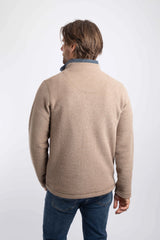 Weird Fish Newark 1/4 Zip Grid Fleece - Cola