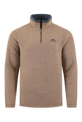 Weird Fish Newark 1/4 Zip Grid Fleece - Cola