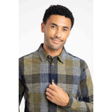 Weird Fish Organic Cotton Brushed Long Sleeve Check Shirt - Green