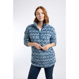 Weird Fish Pikard 1/4 Zip Printed Cosy Fleece - Light Blue