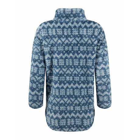 Weird Fish Pikard 1/4 Zip Printed Cosy Fleece - Light Blue