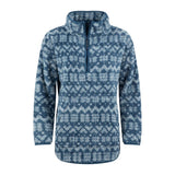 Weird Fish Pikard 1/4 Zip Printed Cosy Fleece - Light Blue