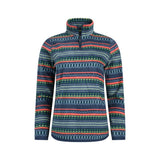 Weird Fish Reena 1/4 Zip Printed Microfleece - Deep Sea Blue