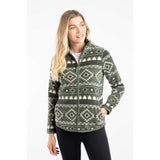 Weird Fish Rochelle Full Zip Printed Microfleece - Deep Lichen Green