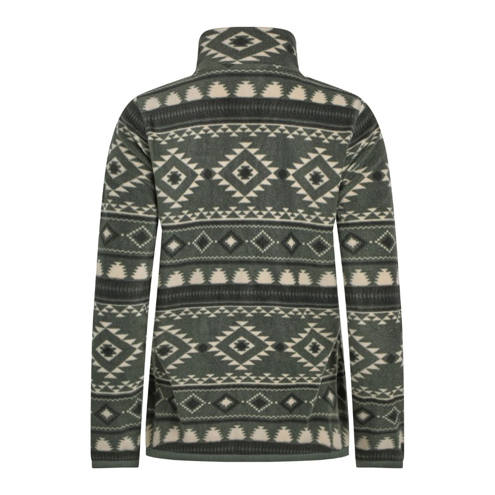 Weird Fish Rochelle Full Zip Printed Microfleece - Deep Lichen Green