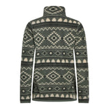 Weird Fish Rochelle Full Zip Printed Microfleece - Deep Lichen Green