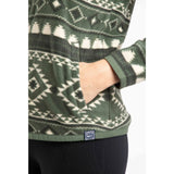 Weird Fish Rochelle Full Zip Printed Microfleece - Deep Lichen Green