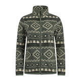 Weird Fish Rochelle Full Zip Printed Microfleece - Deep Lichen Green