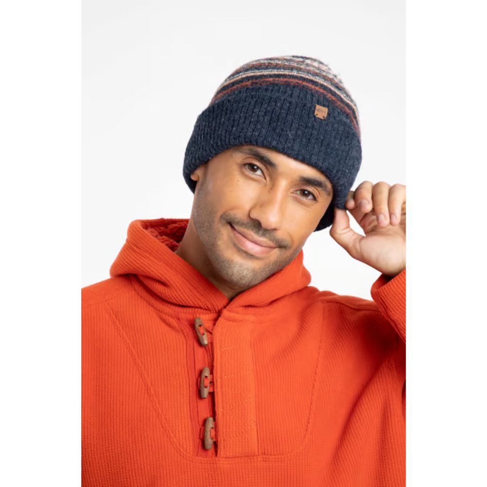 Weird Fish Rodi Fine Fair Isle Beanie Hat - Midnight