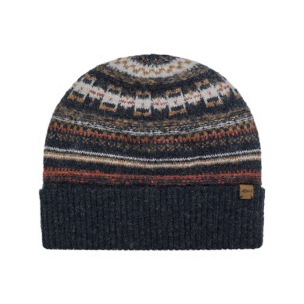Weird Fish Rodi Fine Fair Isle Beanie Hat - Midnight