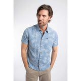 Weird Fish Russell Chambray Leaf Print Shirt - Denim