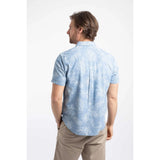 Weird Fish Russell Chambray Leaf Print Shirt - Denim