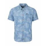 Weird Fish Russell Chambray Leaf Print Shirt - Denim - Old Railway Line Garden Centre