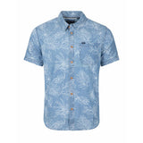 Weird Fish Russell Chambray Leaf Print Shirt - Denim