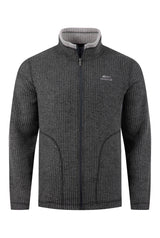 Weird Fish Shires Full Zip Grid Fleece - Washed Black