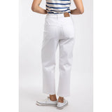 Weird Fish Soulina Wide Leg Cropped Denim Jeans - White