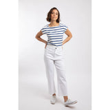 Weird Fish Soulina Wide Leg Cropped Denim Jeans - White - Old Railway Line Garden Centre