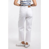 Weird Fish Soulina Wide Leg Cropped Denim Jeans - White - Old Railway Line Garden Centre