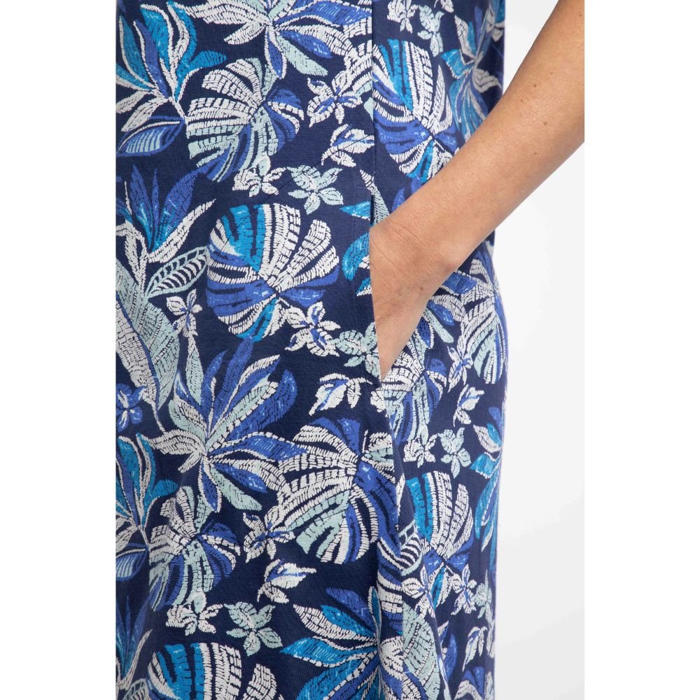 Weird Fish Suffolks Printed Jersey Dress - Blue Indigo - Old Railway Line Garden Centre